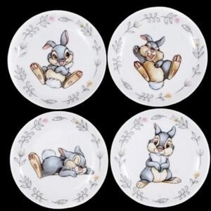 4pc Disney 6" Thumper Bunny Rabbit Easter Appetizer Dessert Plate Set Zrike NEW
